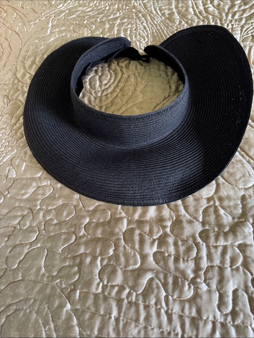 Black Wide Brim Sun Visor Hat - Women Accessories
